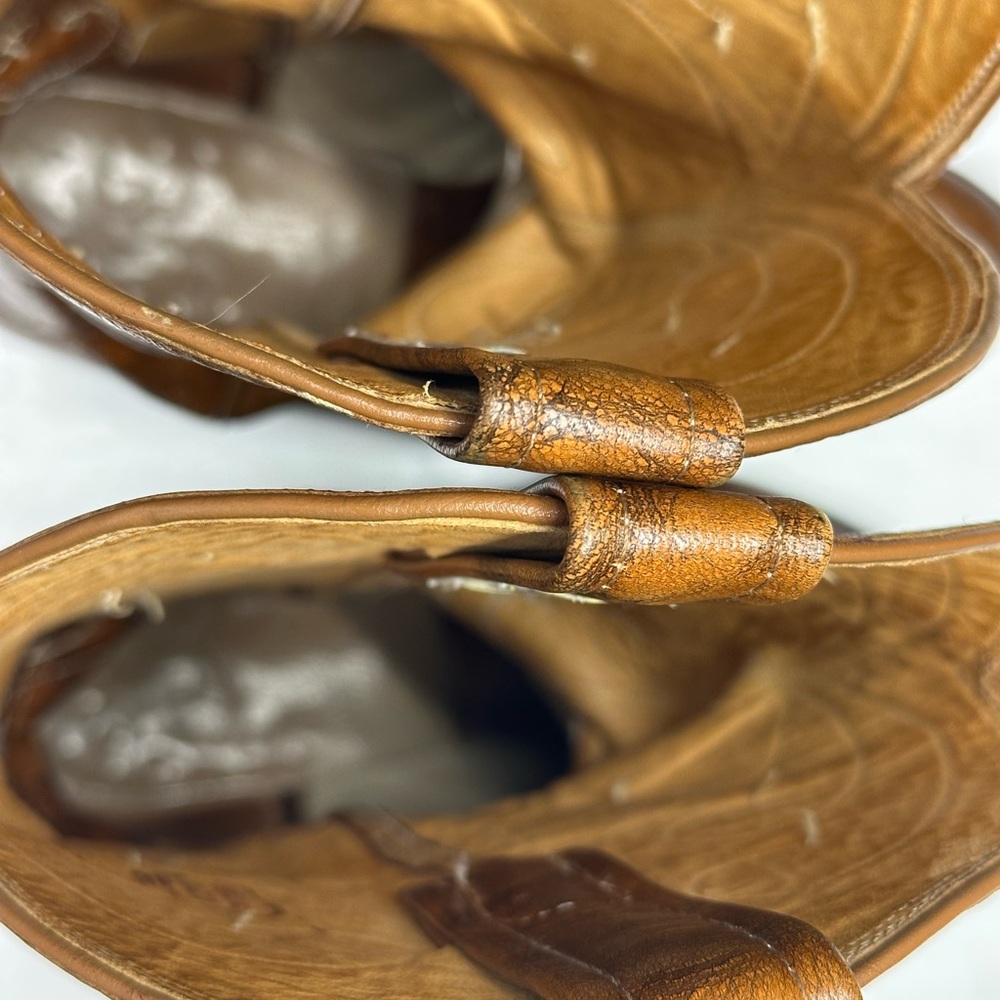 Vintage Nocona Boot Co. Cat Paw Heel G63497 Brown Cowboy Boots Men’s 8.5D USA - Picture 10 of 11